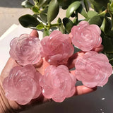 Genuine Handcrafted Rose Quartz Roses