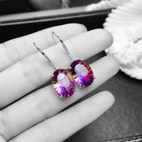 925 Sterling Silver Ametrine (Amethyst + Citrine) Earrings