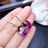 925 Sterling Silver Colorful Amethyst Earrings