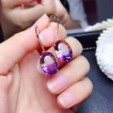 925 Sterling Silver Colorful Amethyst Earrings