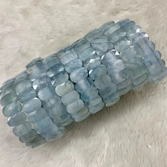 Aquamarine Stone Beads Bracelet