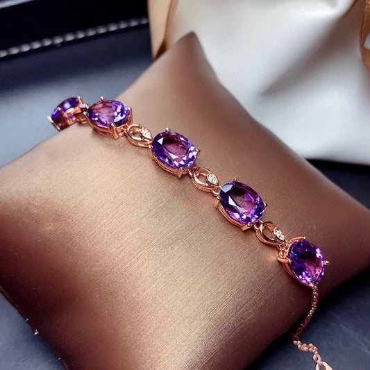 Amethyst 18K Rose Gold Luxury Bracelet