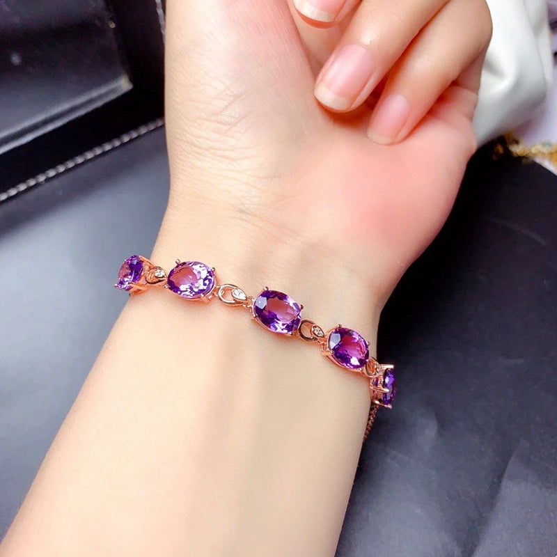 Amethyst 18K Rose Gold Luxury Bracelet