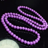 Natural Purple Phosphosiderite 3 Laps Round Beads Bracelet