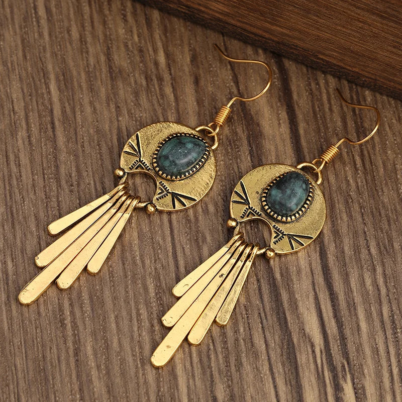 Elegant Bohemian Turquoise Earrings