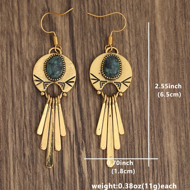 Elegant Bohemian Turquoise Earrings