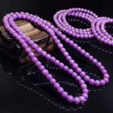 Natural Purple Phosphosiderite 3 Laps Round Beads Bracelet