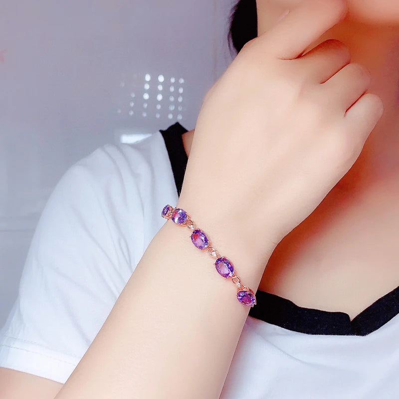 Amethyst 18K Rose Gold Luxury Bracelet