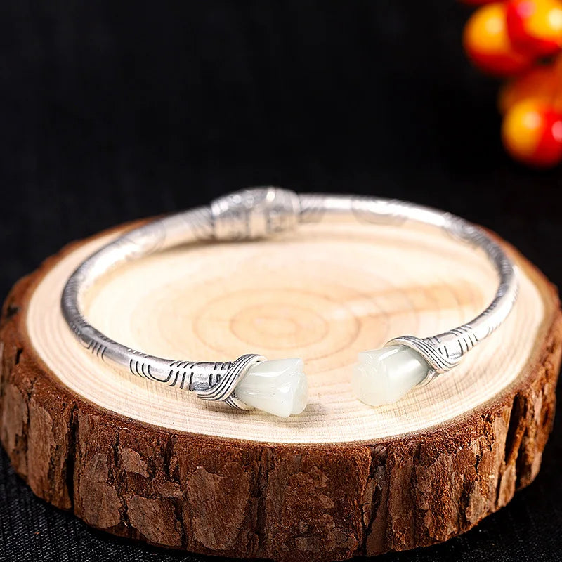 Vintage Silver Hinged Bangle