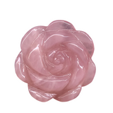 Hand Carved Rose Quartz Flower