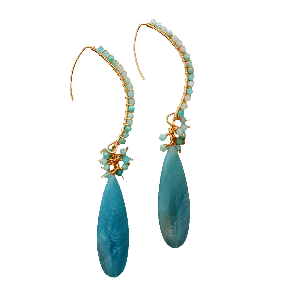 Amazonite Earrings - Exquisite Boho Drop Design