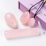 Natural Rose Quartz Crystal Yoni Egg Set for Kegel Exercise Metamorphidi