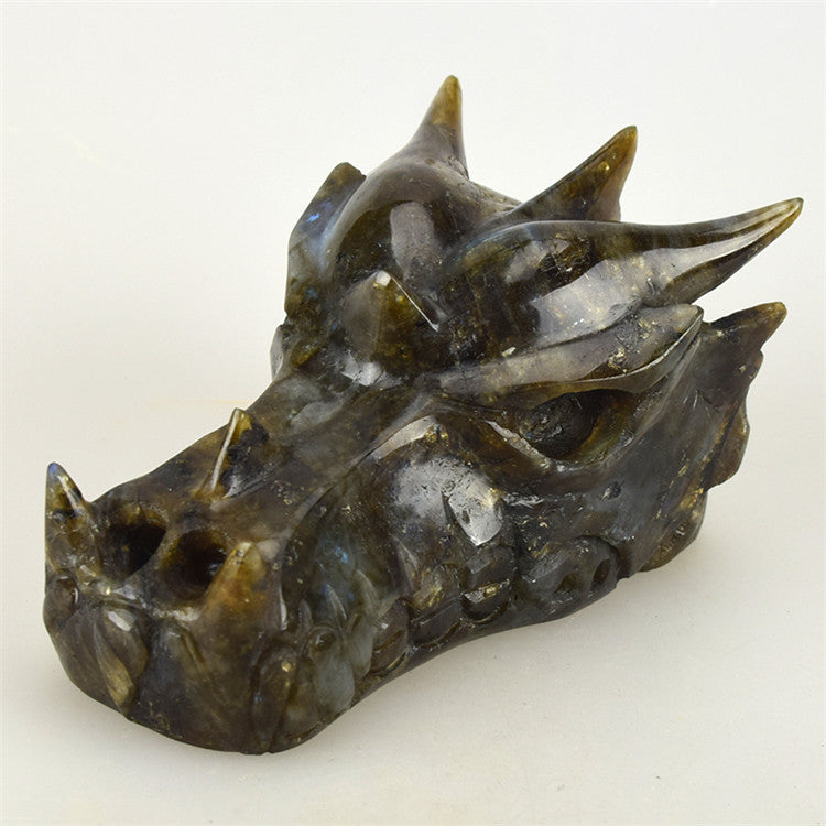 Natural Labradorite Dragon Gemstone Skull Metamorphidi