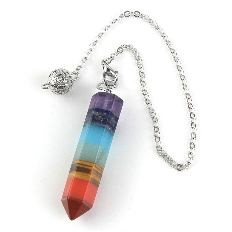 Beautiful 7 Chakra Rainbow Pendulum Metamorphidi