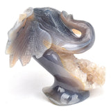 Elegant Handcrafted Elephant Head Geode Metamorphidi