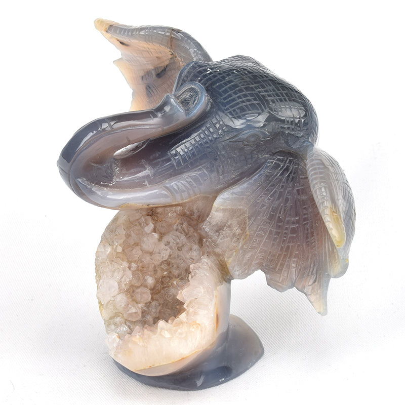 Elegant Handcrafted Elephant Head Geode Metamorphidi