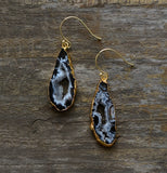 Natural Agate Dangle Earrings - Stunning Gemstone Jewelry