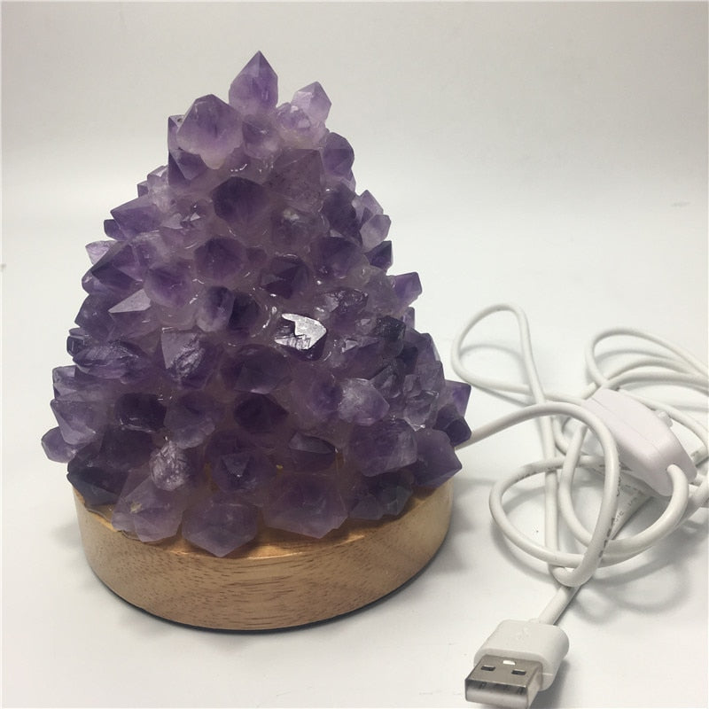 Amethyst Quartz Healing Crystal Meditation Lamp metamorphidi