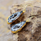 Natural Agate Dangle Earrings - Stunning Gemstone Jewelry