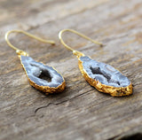 Natural Agate Dangle Earrings - Stunning Gemstone Jewelry