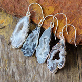 Natural Agate Dangle Earrings - Stunning Gemstone Jewelry