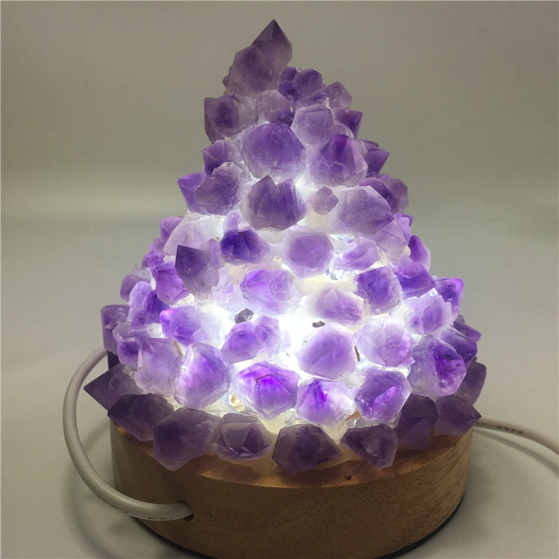 Amethyst Quartz Healing Crystal Meditation Lamp metamorphidi