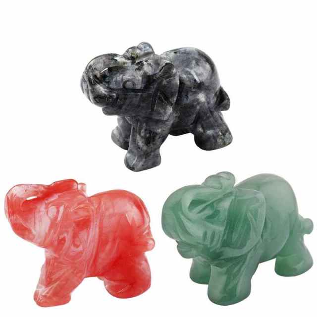Hand Carved Crystal Elephant Figurines metamorphidi
